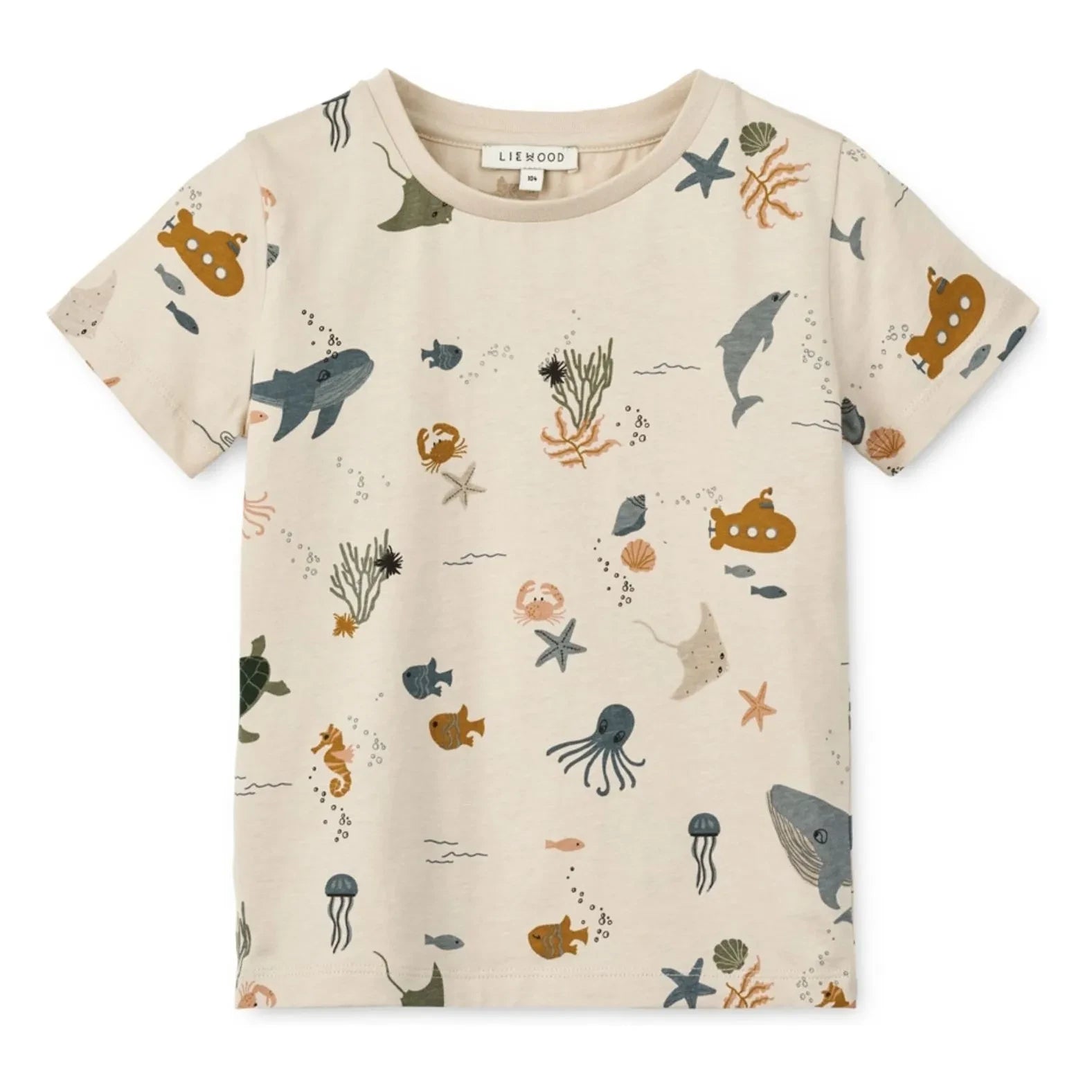 Liewood – Apia Fisch T-Shirt aus Bio-Baumwolle | Beige