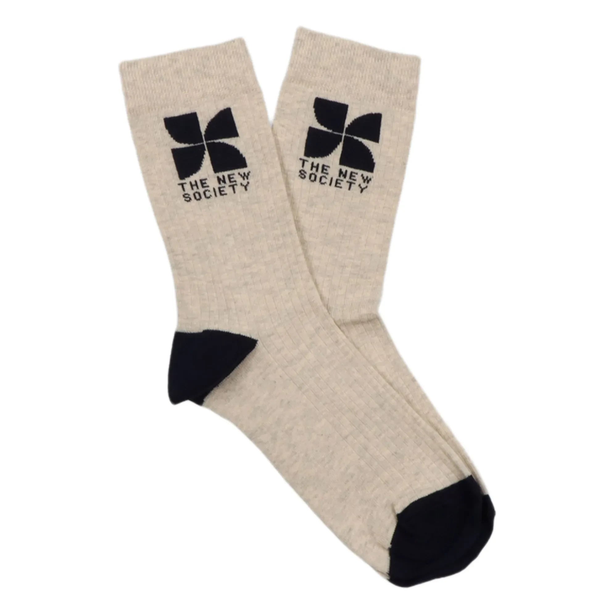 the new society - Logo-Socken | Gebrochenes Weiß