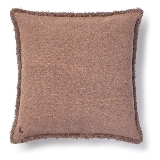 Lorena Canals - Steingewaschenes quadratisches Kissen | Taupe-Braun