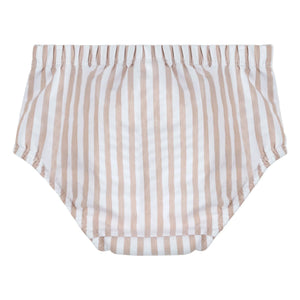 Petit Lem - Seersucker Anti-UV Gestreifte Babywindel, Recycelte Fasern | Beige