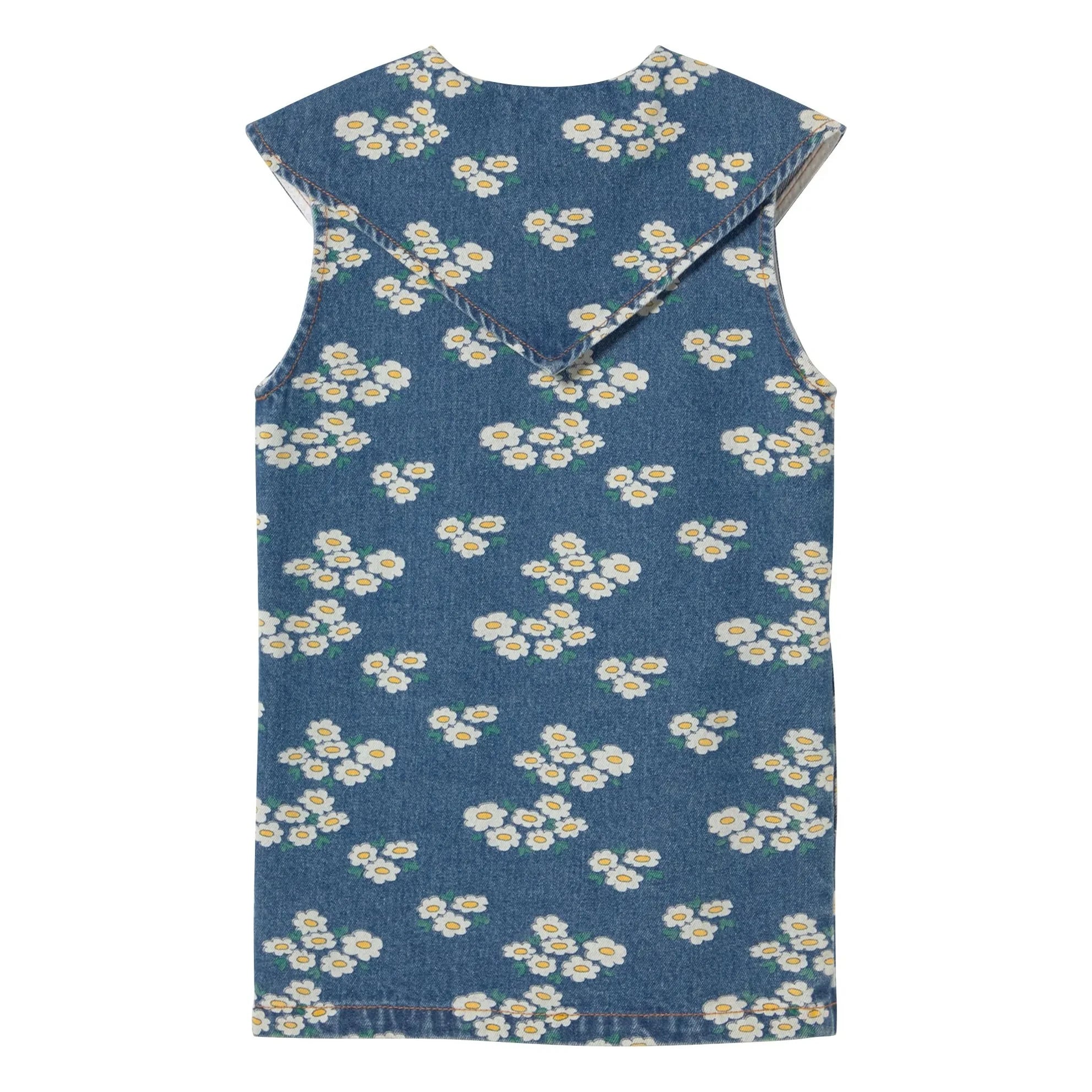 Tinycottons - Jeans-Oversize-Kleid mit Gänseblümchen-Kragen | Blau