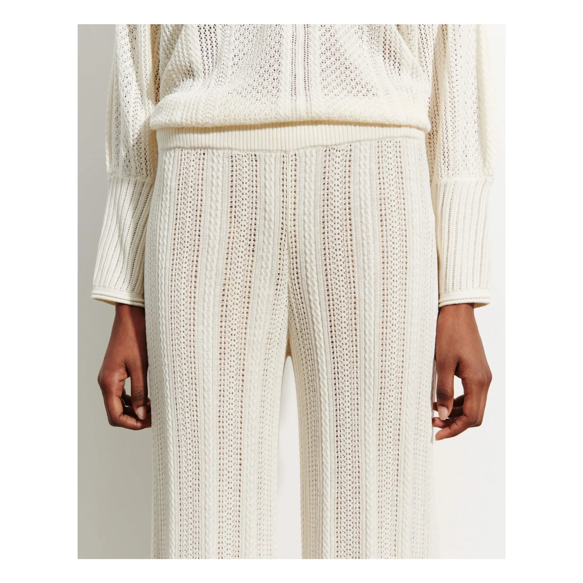 Bompard - Pointelle Kaschmir- und Seidenhose | Natur