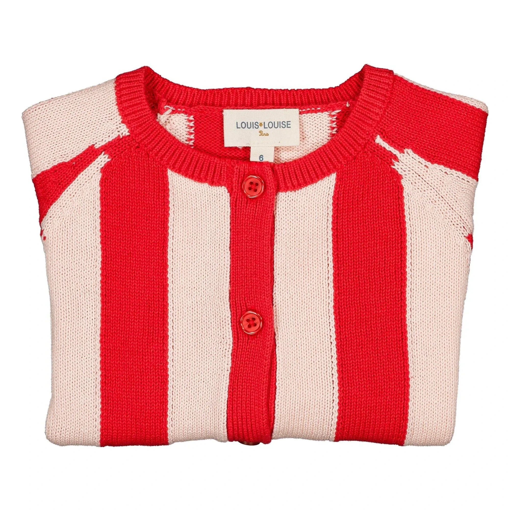 Louis Louise - Gestreifte Gulsah Strickjacke | Rot