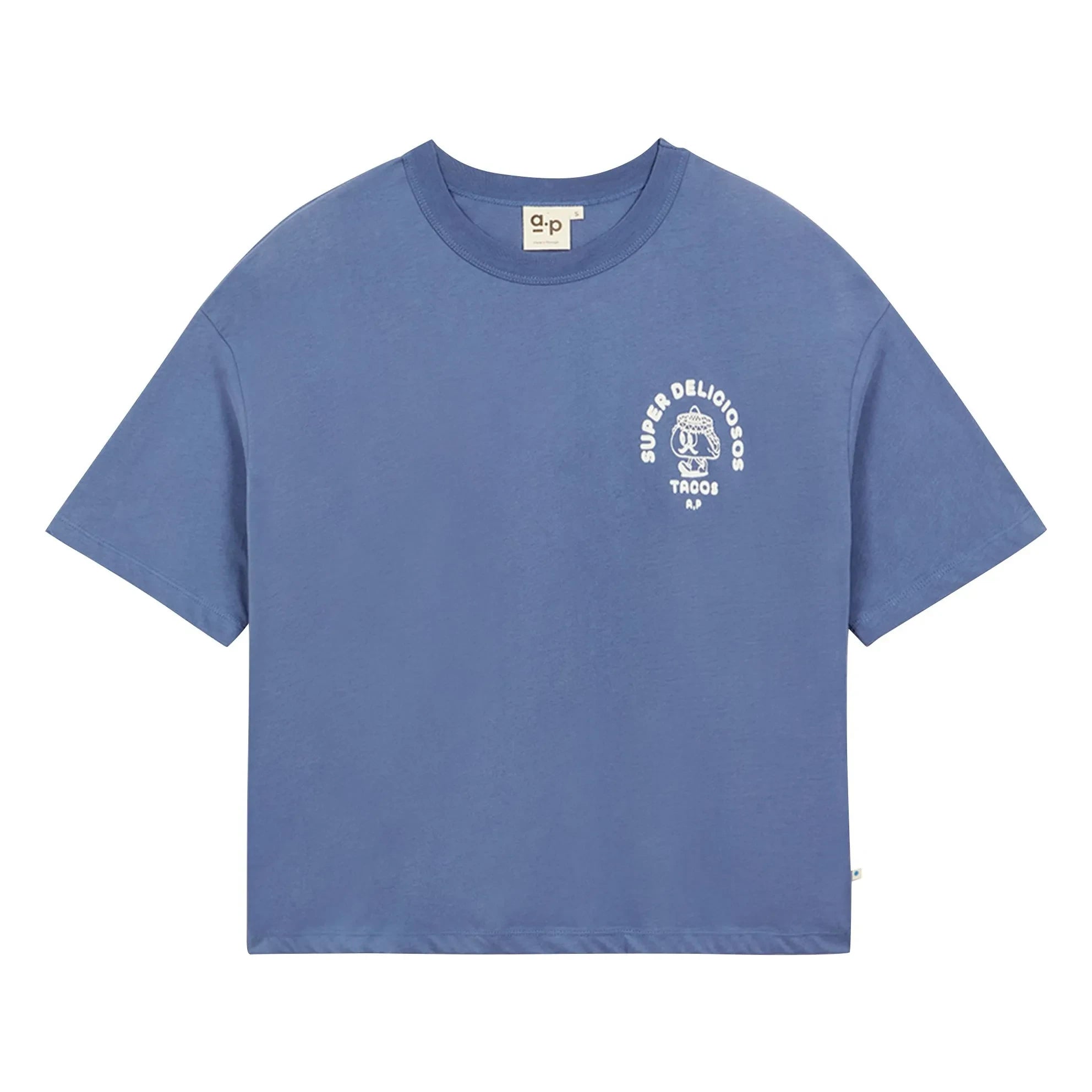 a.p - Super Tacos Bio-Baumwoll-T-Shirt | Nachtblau