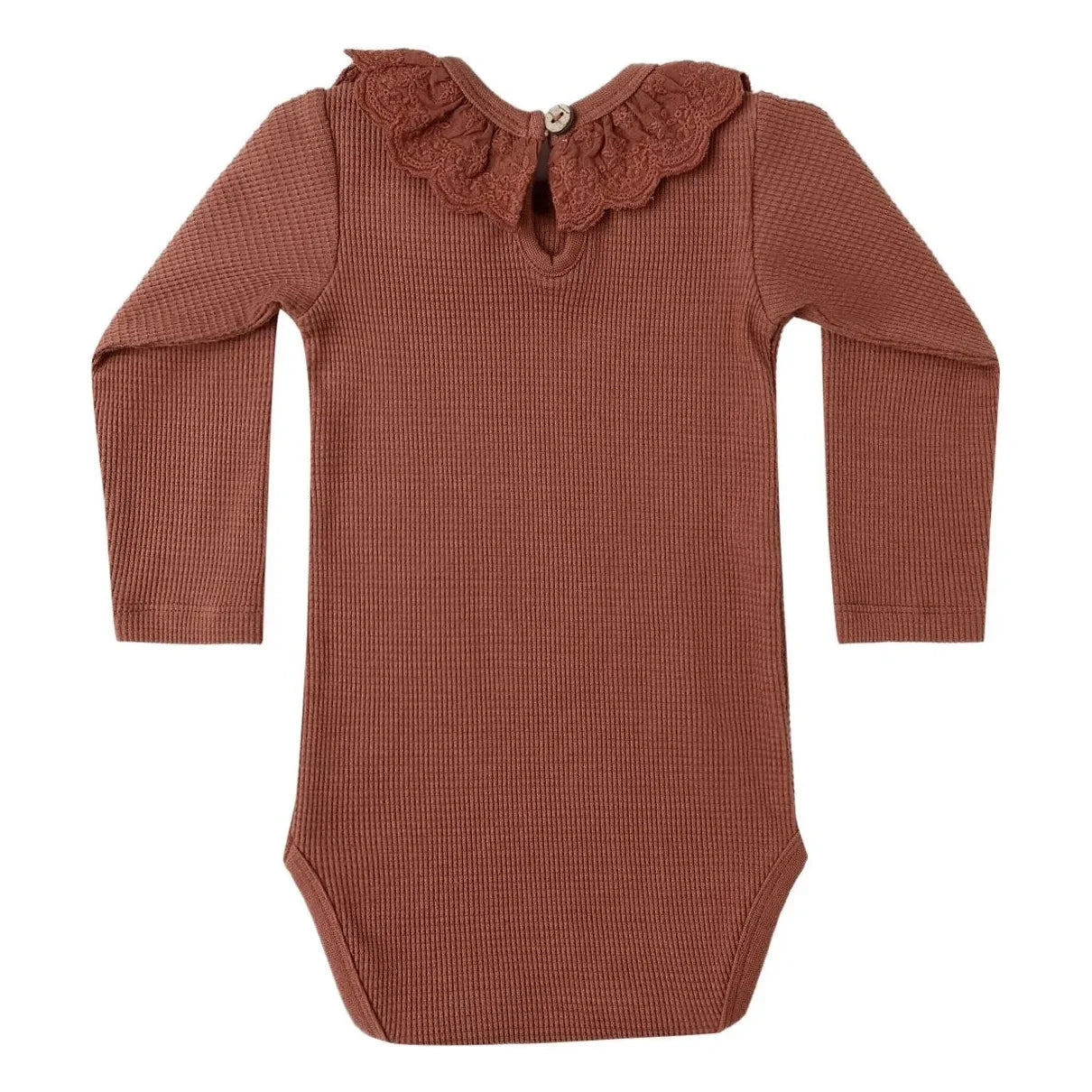 Quincy Mae – Gerippter Rollkragen-Body | Rouge Braun