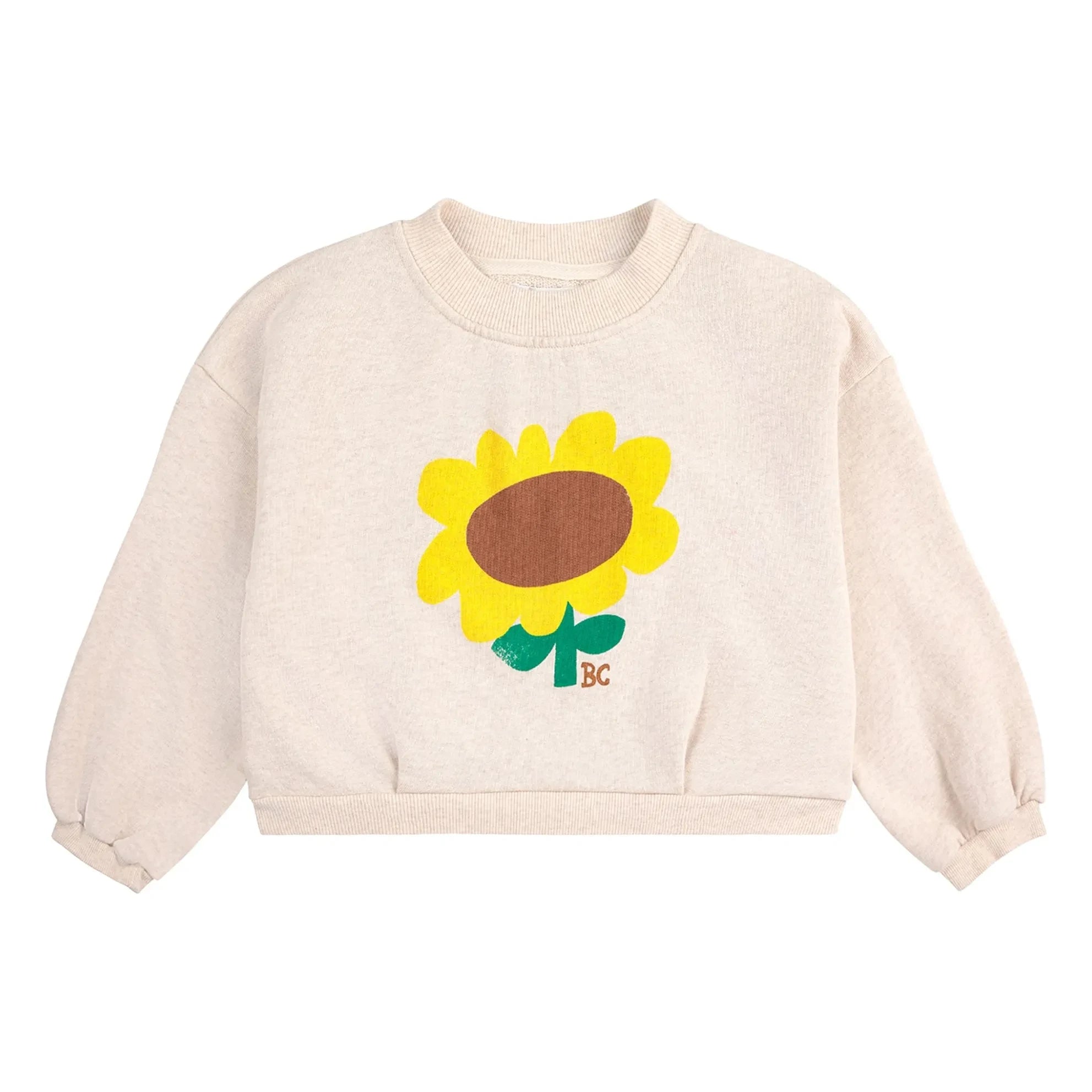Bobo Choses - Sonnenblumen-Kurzpullover aus Bio-Baumwolle | Creme