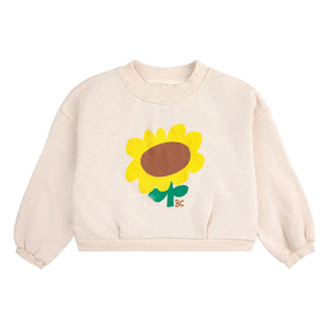 Bobo Choses - Sonnenblumen-Kurzpullover aus Bio-Baumwolle | Creme