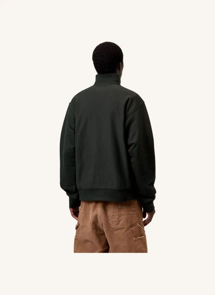 Carhartt WIP - American Script Sweatshirt mit halbem Reißverschluss | Schwarz