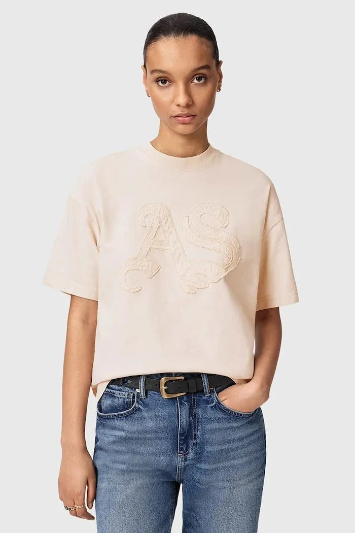 AllSaints Damen-Baumwoll-T-Shirt INSIGNIA