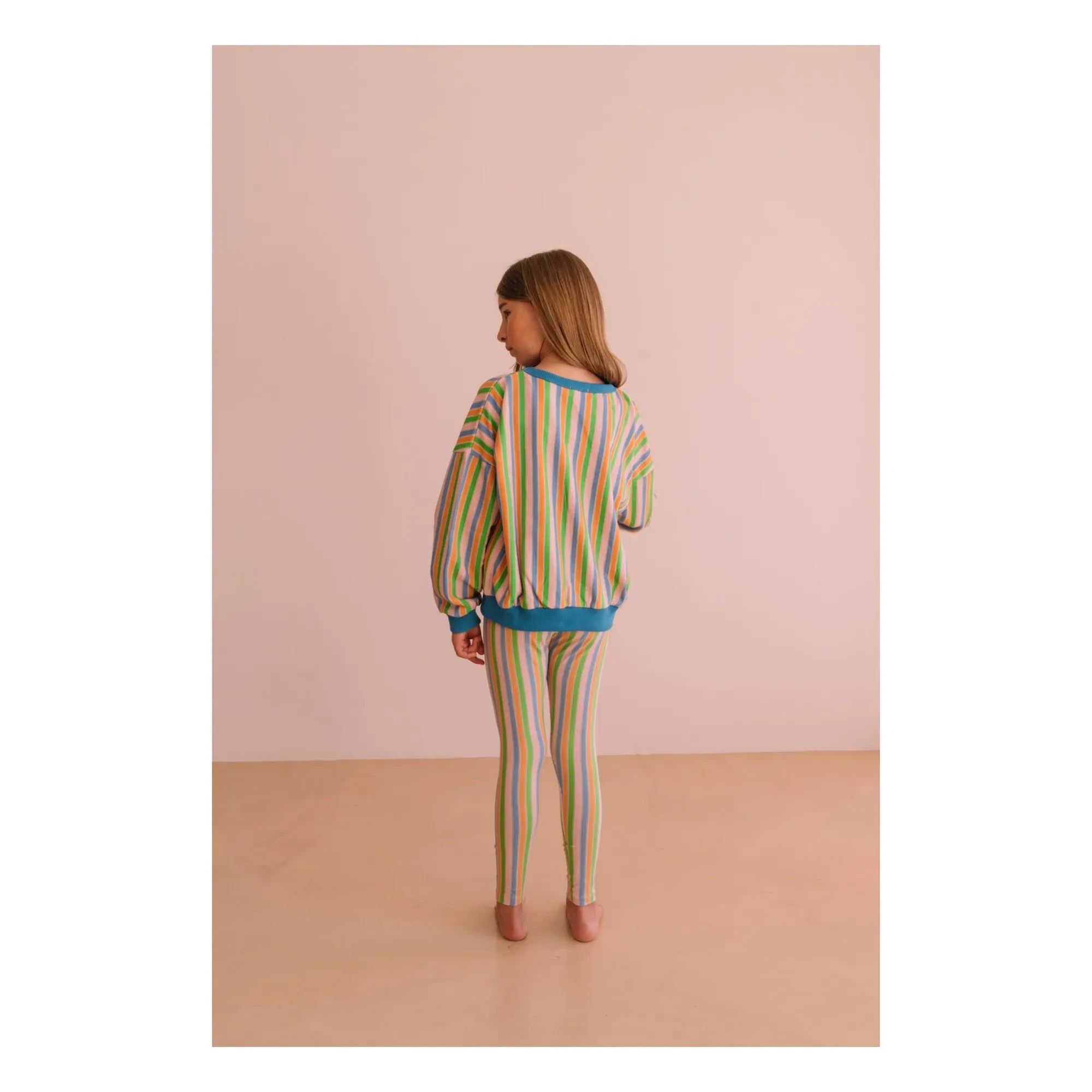 We Are Kids – Nour Gestreifte Leggings aus Bio-Baumwolle | Blassrosa