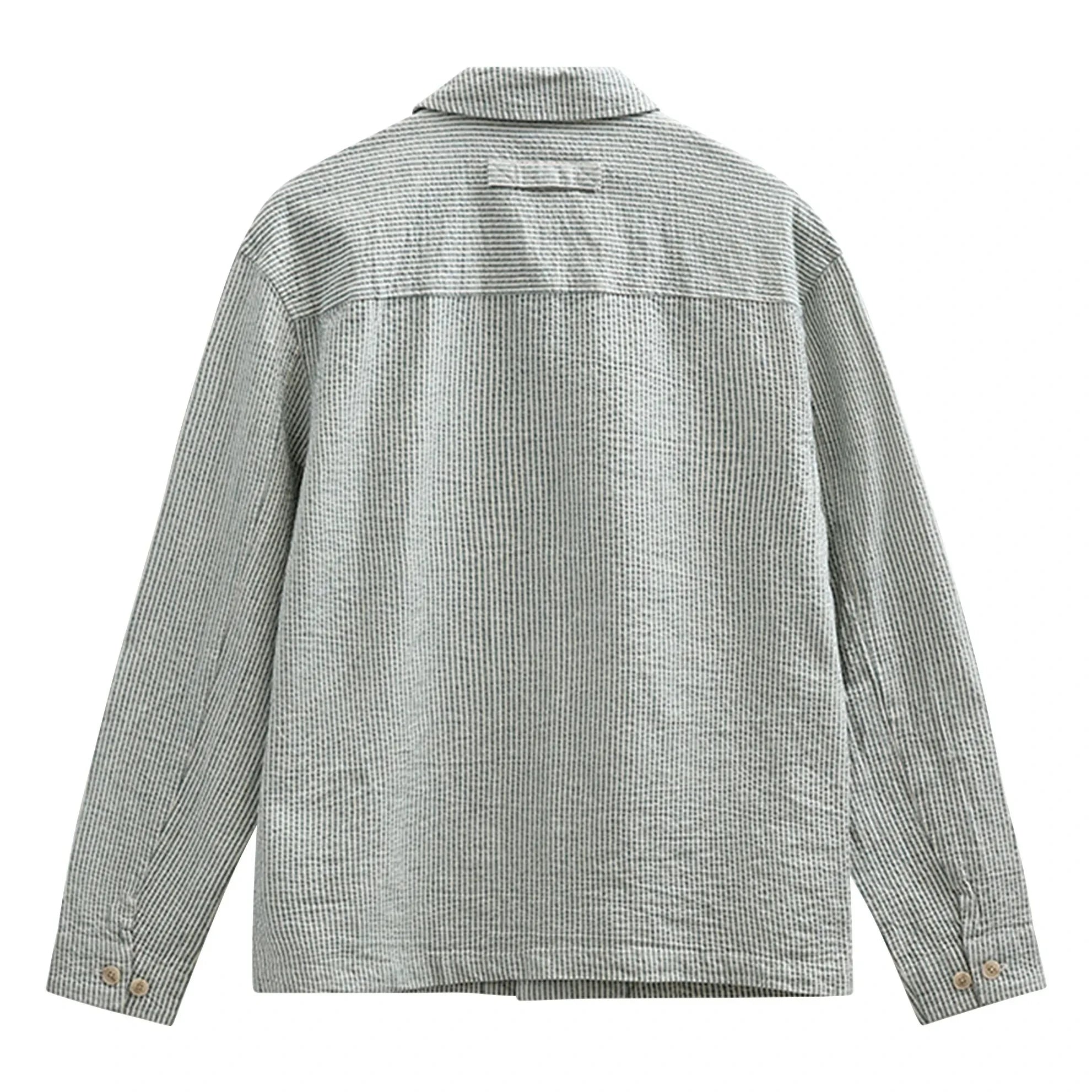 Anerkjendt - Akodin Gestreiftes Overshirt | Hellgrau