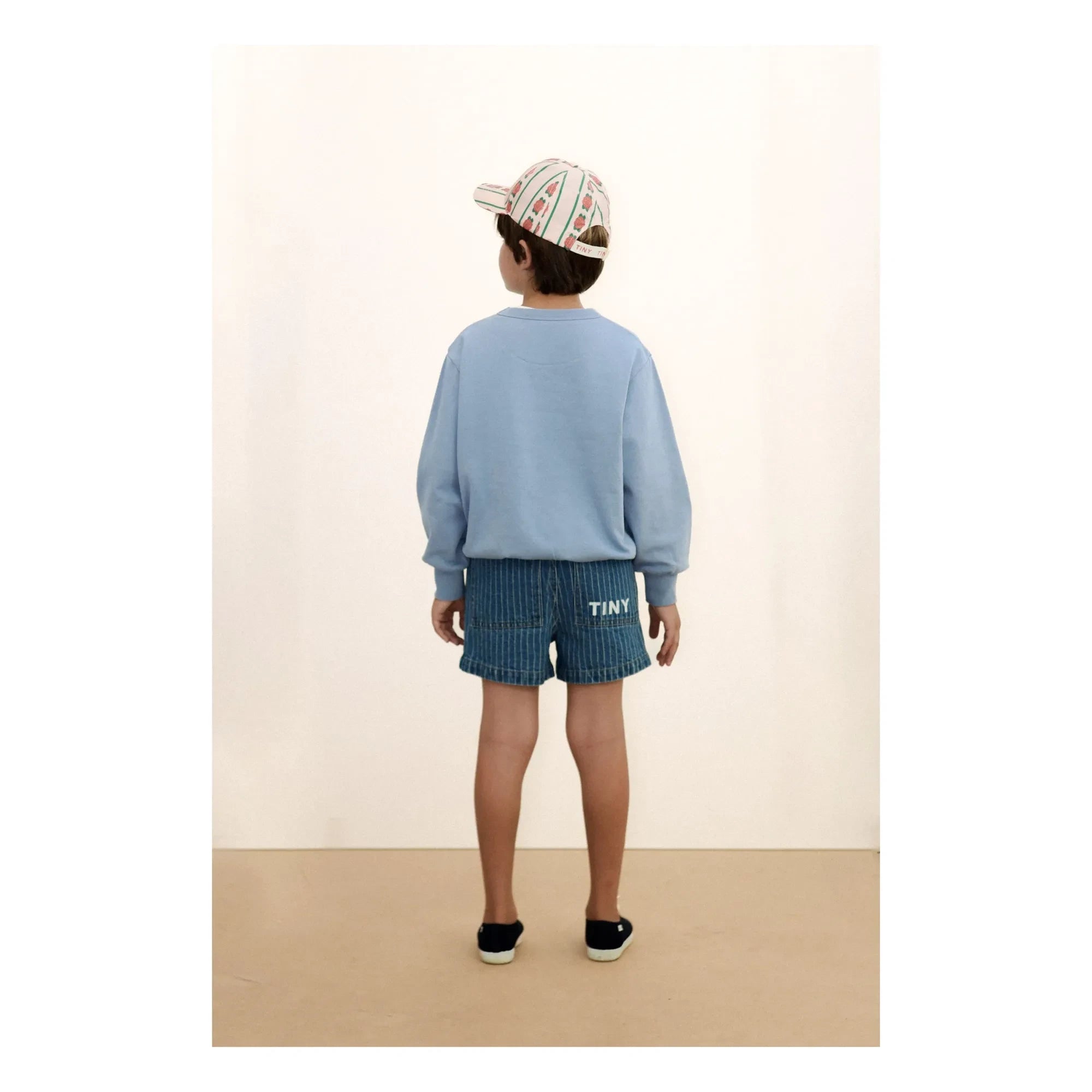 Tinycottons - Gestreifte Jeansshorts | Blau