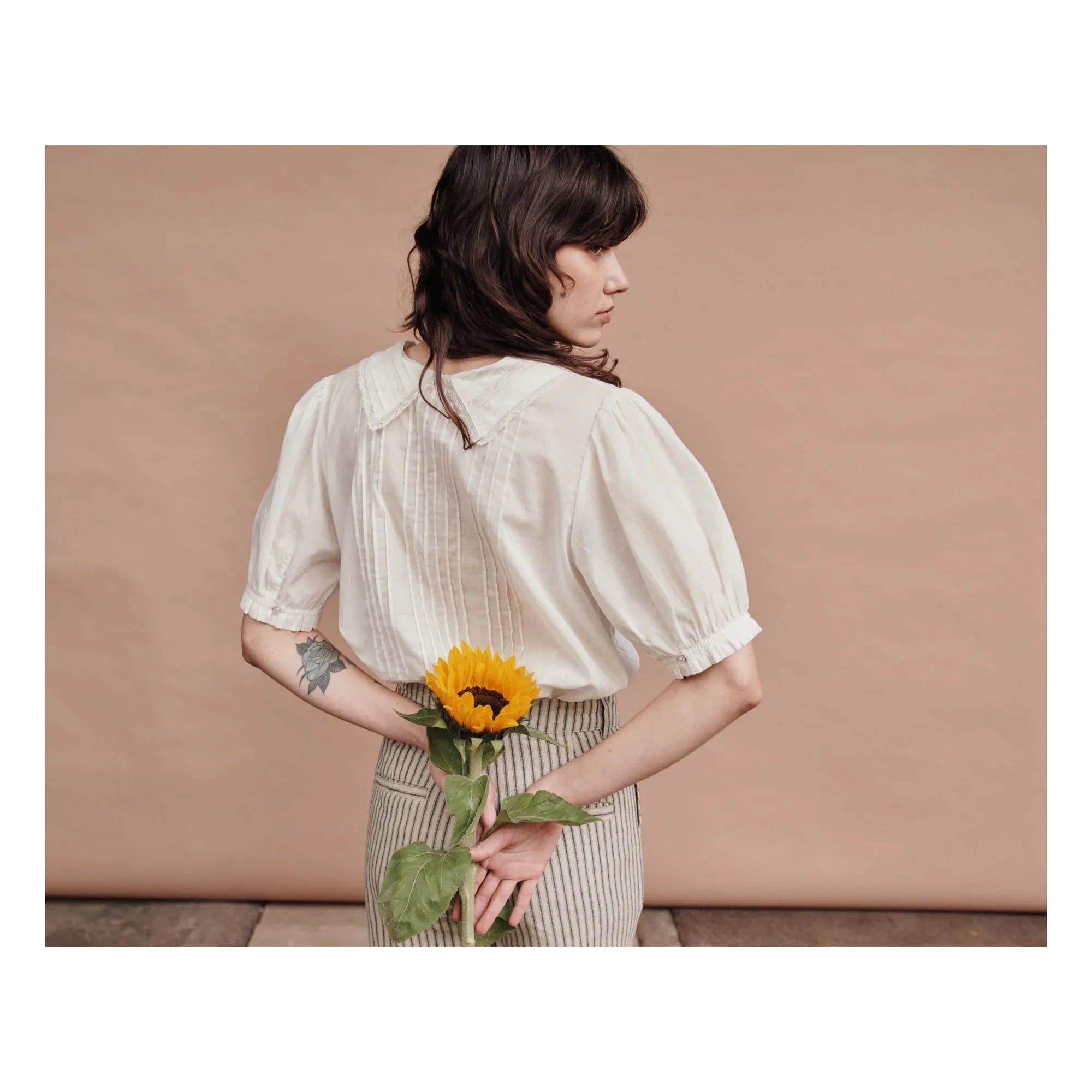 Emile et Ida – Vintage-Baumwollbluse | Creme