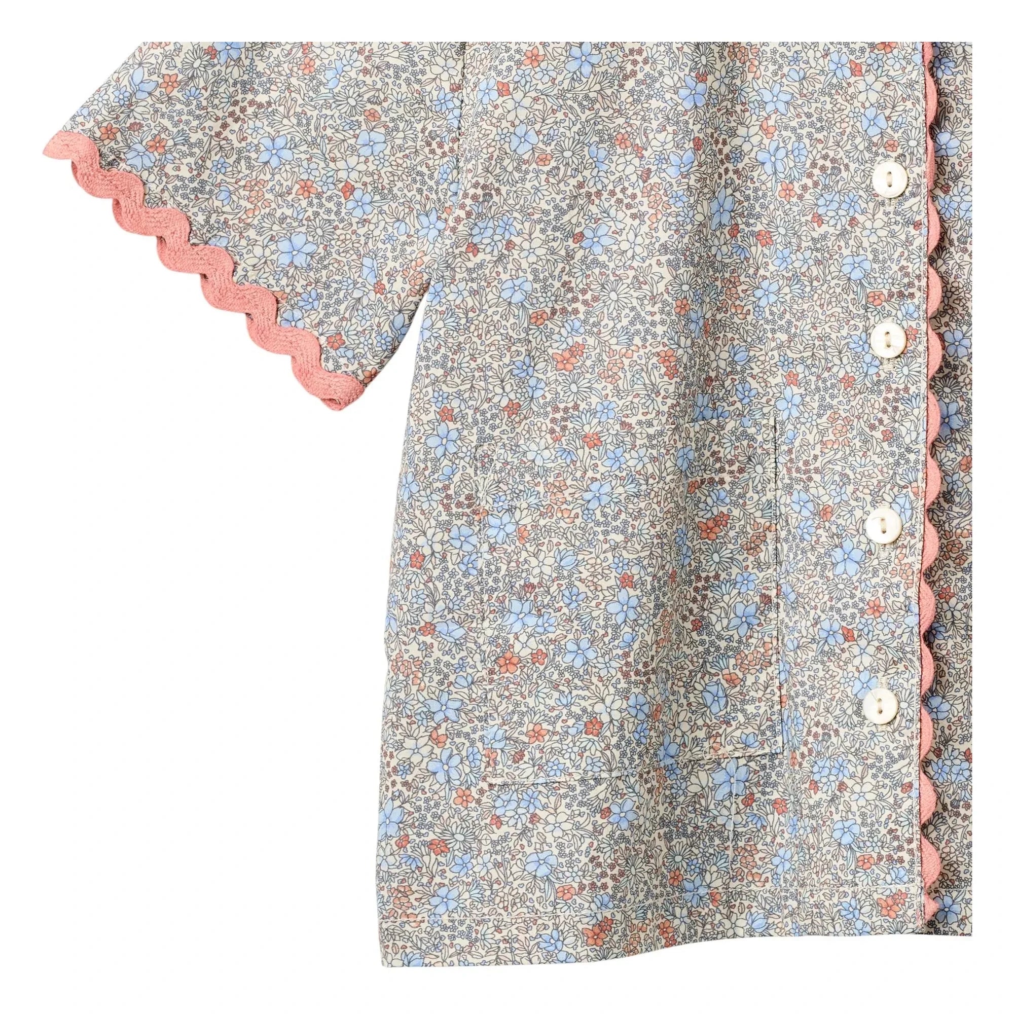 Wheat - Lace Vilma Fleurie Bio-Baumwoll-Bluse | Hellblau