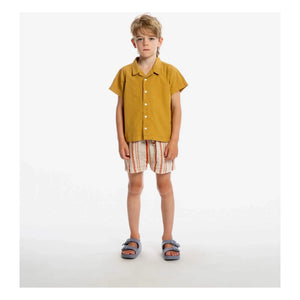 Matona – Klassische gestreifte Leinenshorts | Off-White