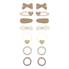 Mimi & Lula - 14-teiliges Set mit glitzernden Haarspangen und Haarklammern | Gold