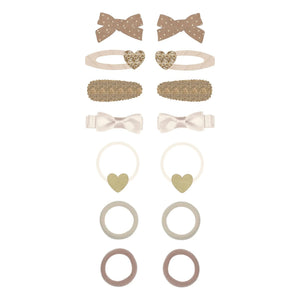 Mimi & Lula - 14-teiliges Set mit glitzernden Haarspangen und Haarklammern | Gold