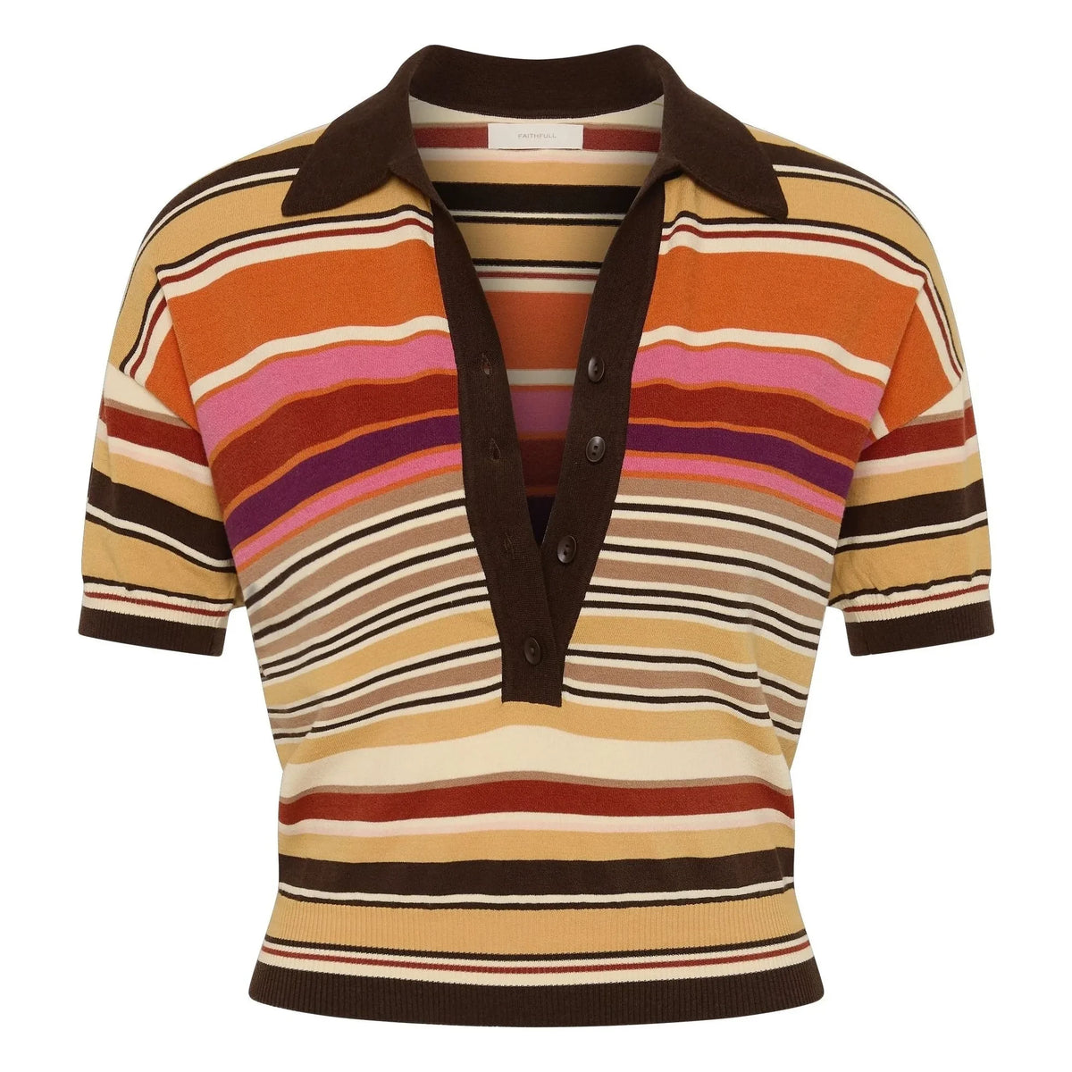 Faithfull the Brand - Polo Kum Gestreift | Beige