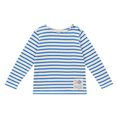 Arsène et Les Pipelettes - Gestreiftes Bio-Baumwoll-T-Shirt | Blau