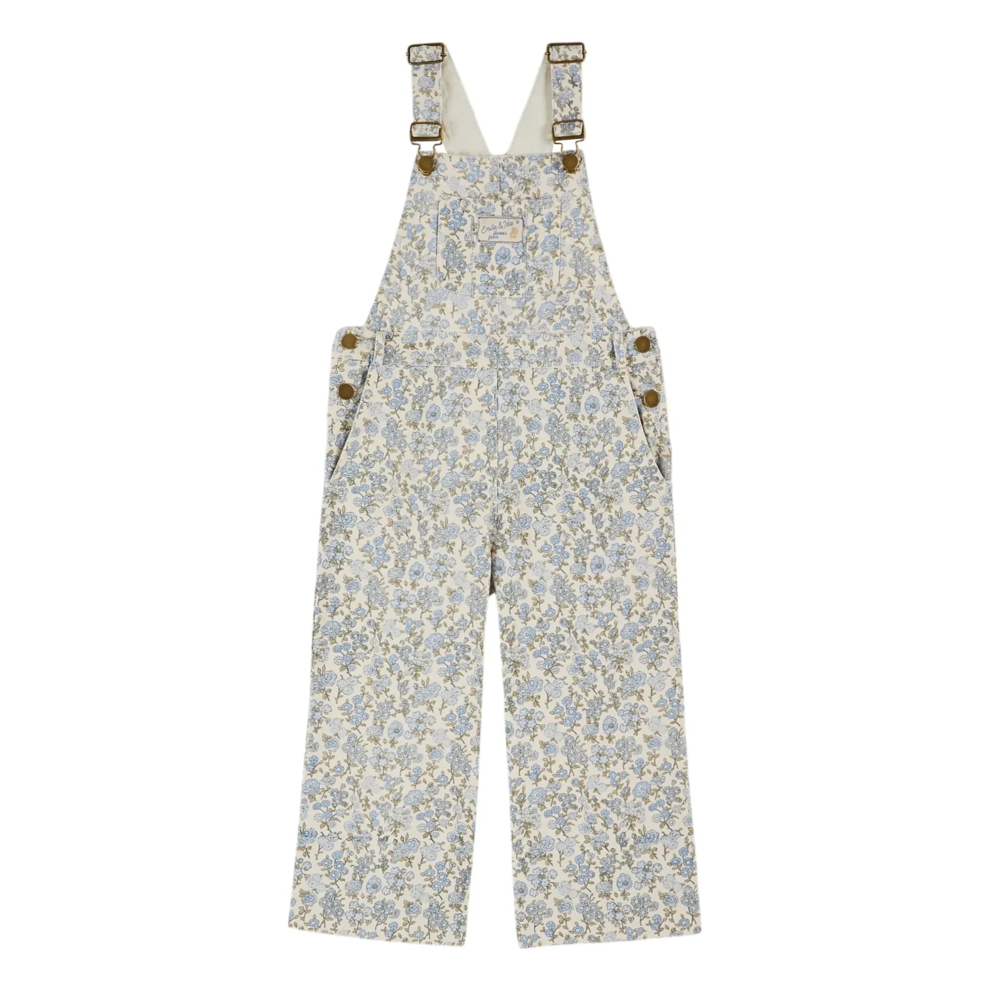 Emile et Ida - Latzhose mit Blumenmuster | Creme
