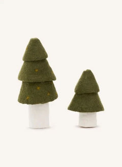 Muskhane - Filz Weihnachtsbäume - 2er Set | Moosgrün