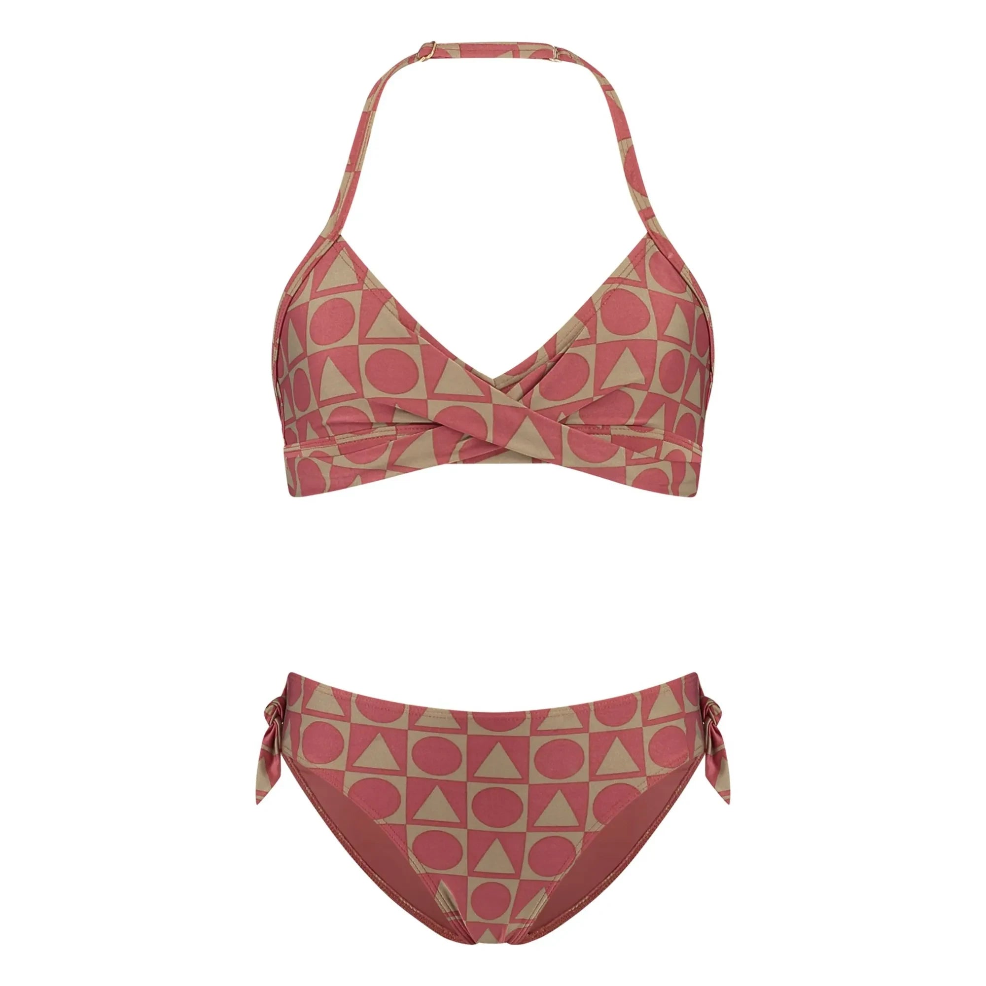 Beachlife - 2-teiliger Badeanzug mit Grafikmuster aus recycelten Fasern | Bordeaux