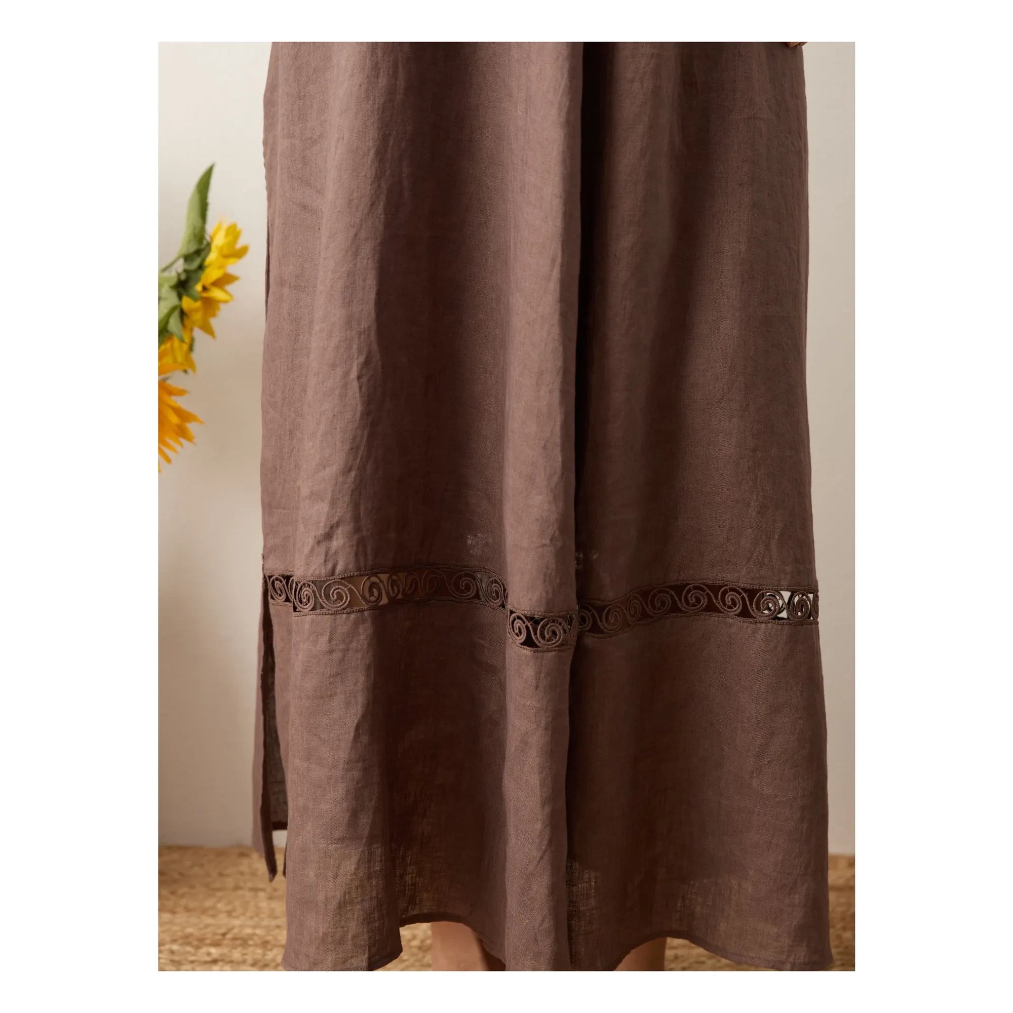Boteh - Myra Leinenkleid | Mokka