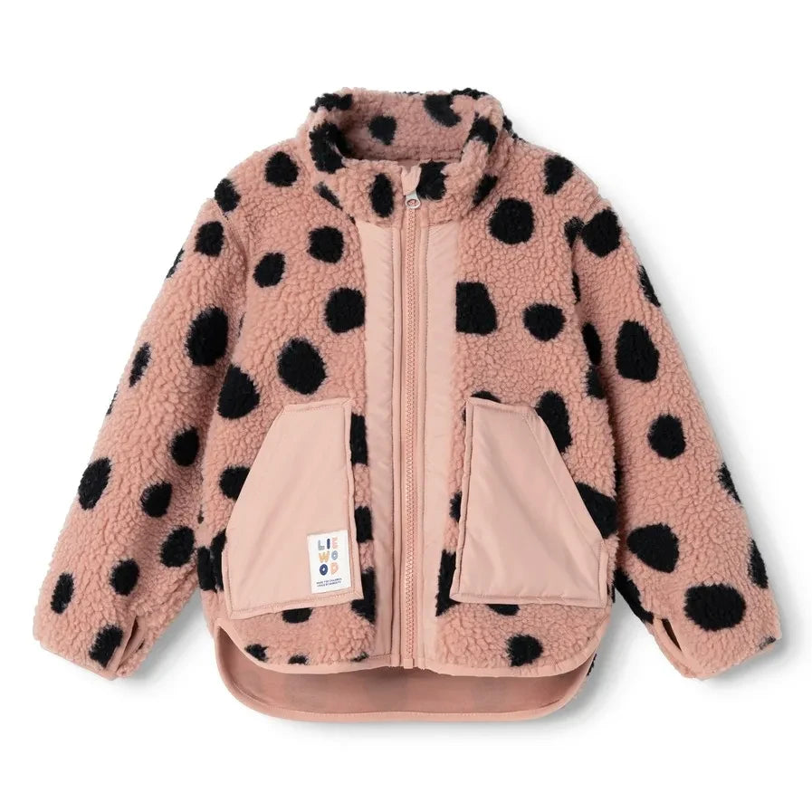 Liewood - Noam Jacke mit Leopardenmuster im Sherpa-Stil aus recycelten Fasern | Rosa