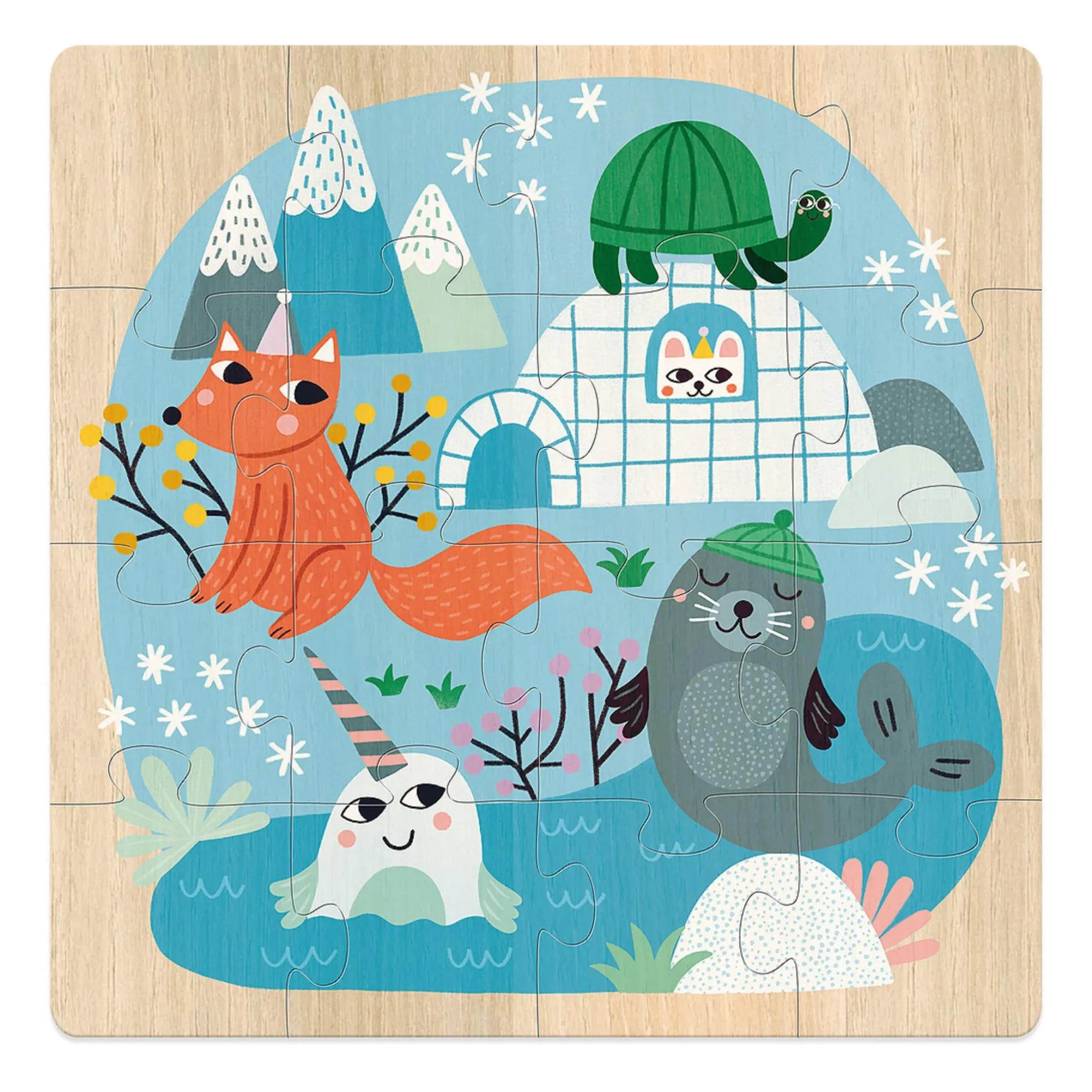 Vilac - Tiere der Welt 3-teiliges Puzzle-Set - 16 Teile