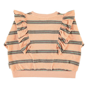 Piupiuchick - Çizgili Organik Pamuklu Sweatshirt | Pembe