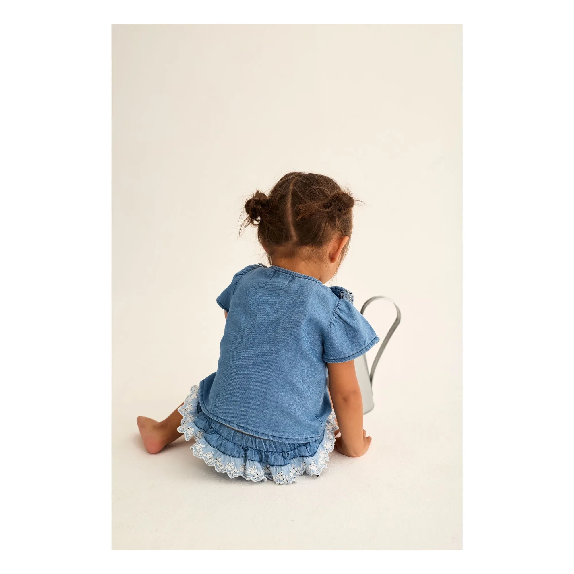 Cozmo – Denimbluse mit Rüschen, blau Malva