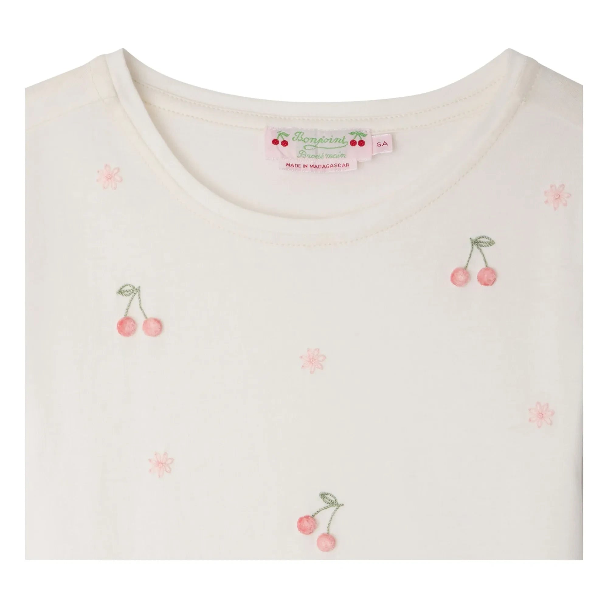 Bonpoint - Lalcala Kirsche Bio-Baumwoll-T-Shirt | Creme