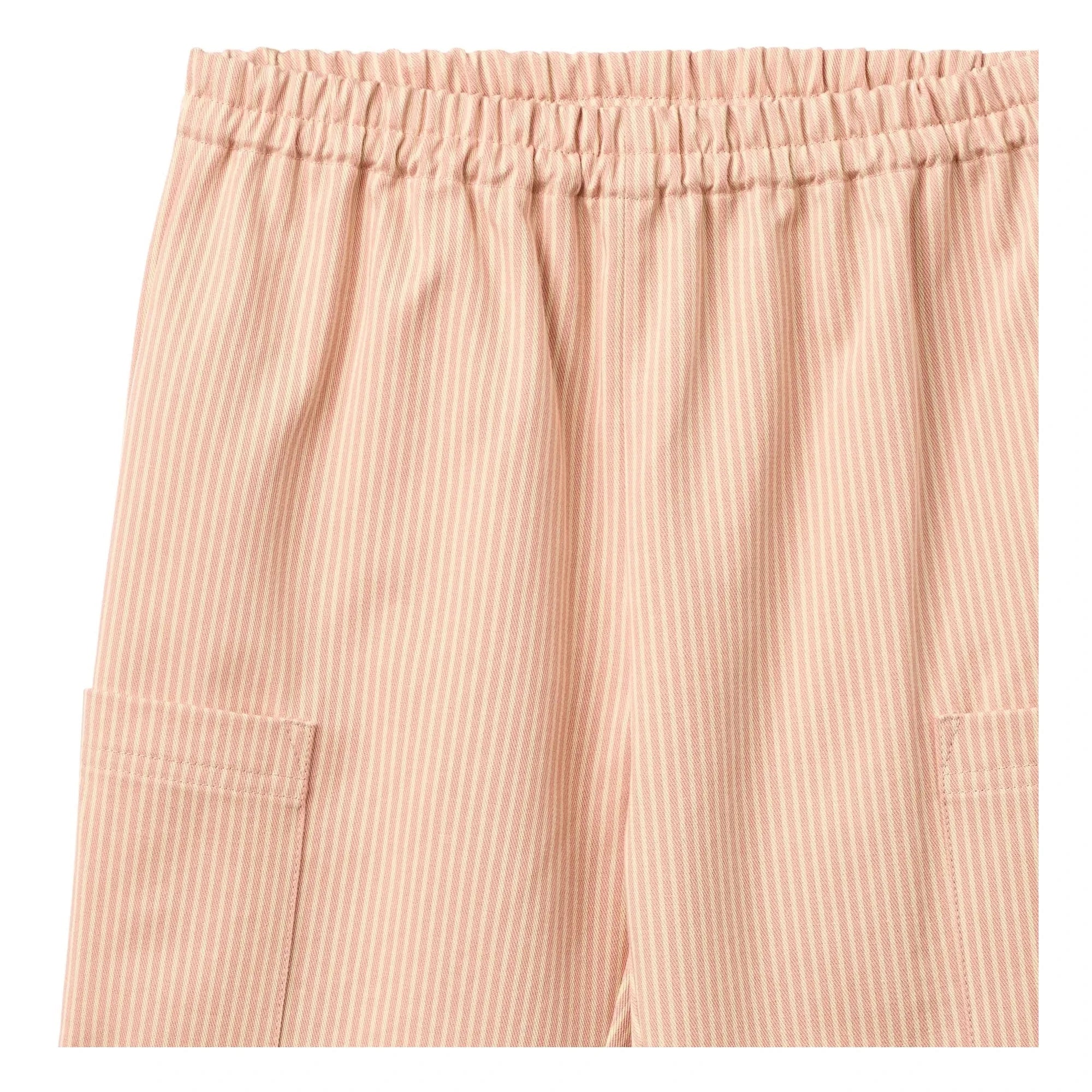 Weizen - Gestreifte Bio-Baumwollhose Kalloa | Pfirsich