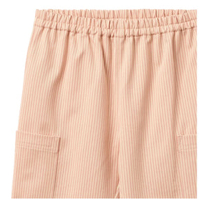 Weizen - Gestreifte Bio-Baumwollhose Kalloa | Pfirsich
