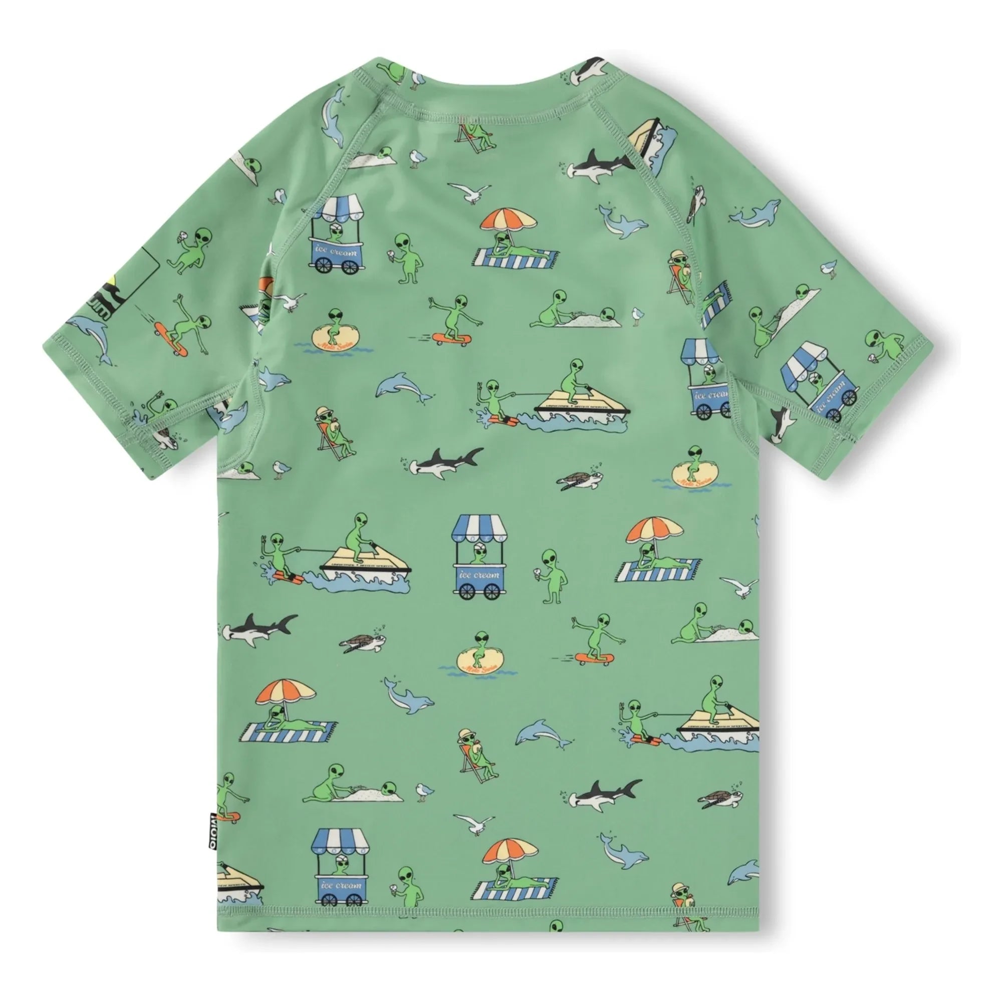 Molo - Neptune Aliens UV-Schutz-T-Shirt aus recycelten Fasern | Grün