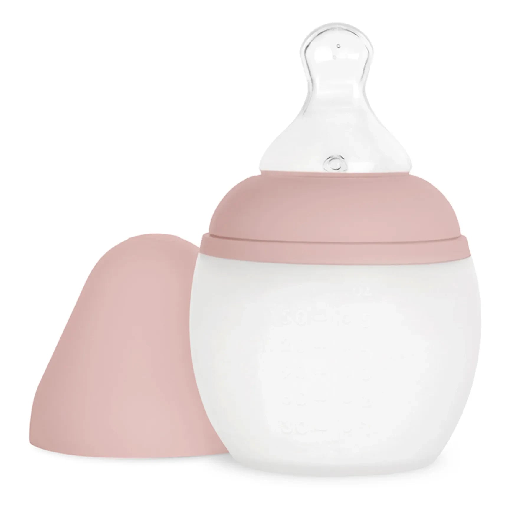 Elhée - Medizinische Silikonflasche mit orthodontischem Sauger | Blush