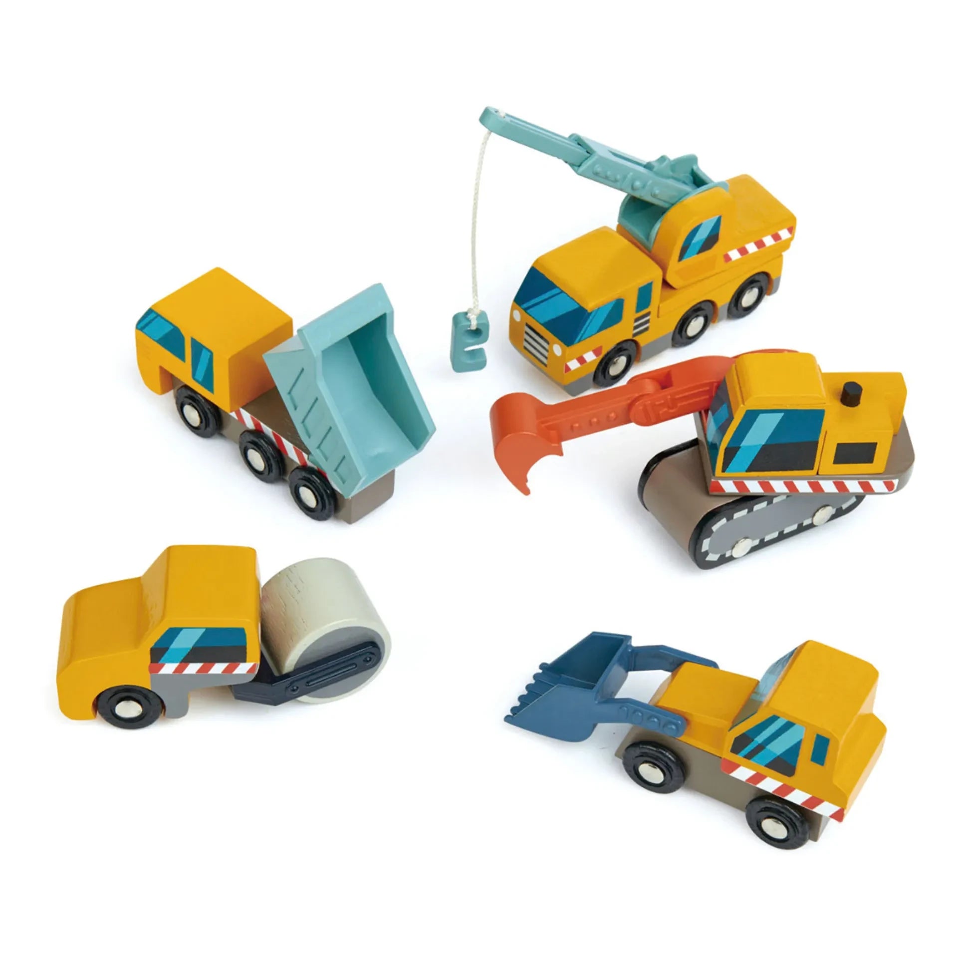 Tender Leaf Toys - Baufahrzeuge - 5er Set