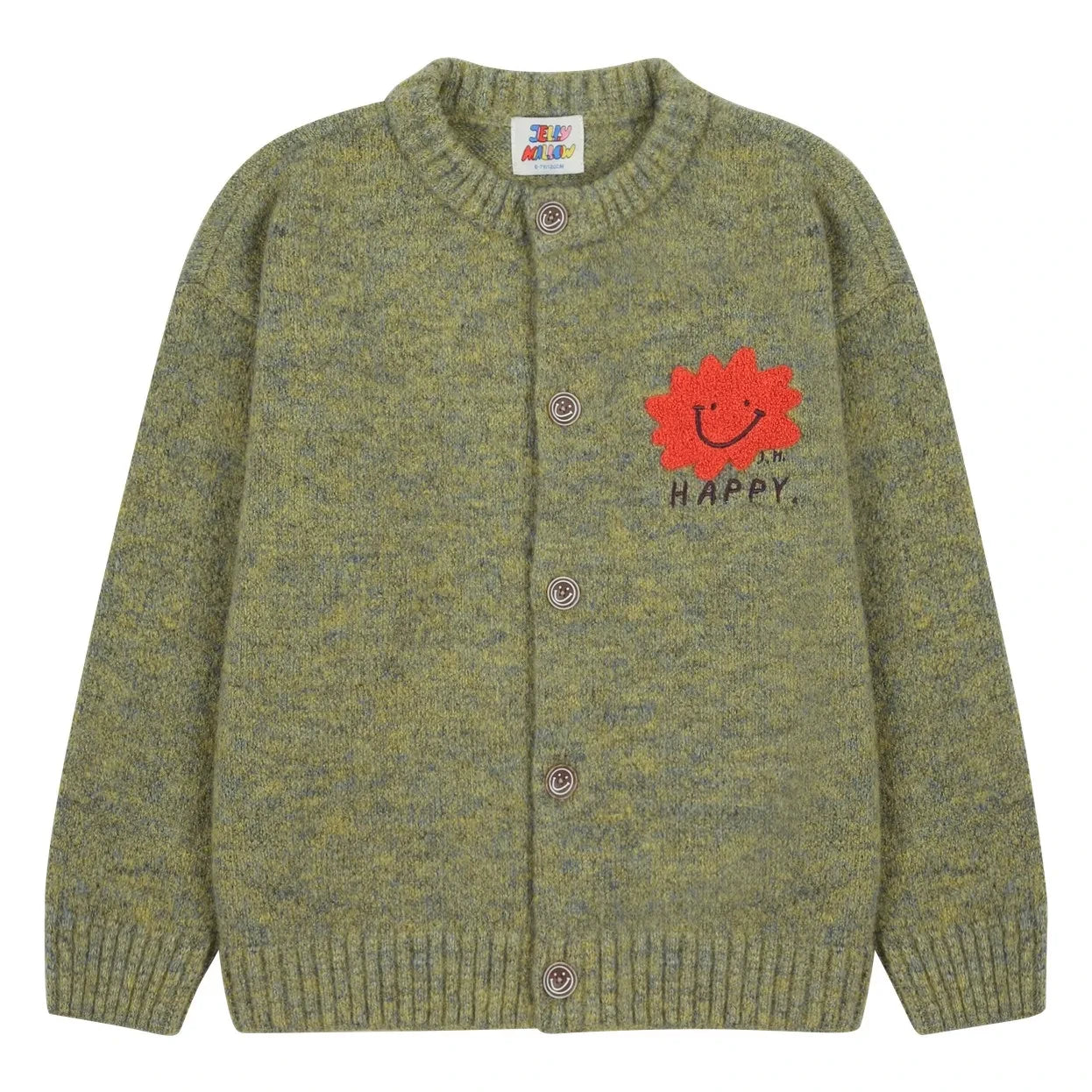 Jelly Mallow - Fröhliche Strickjacke | Olivgrün
