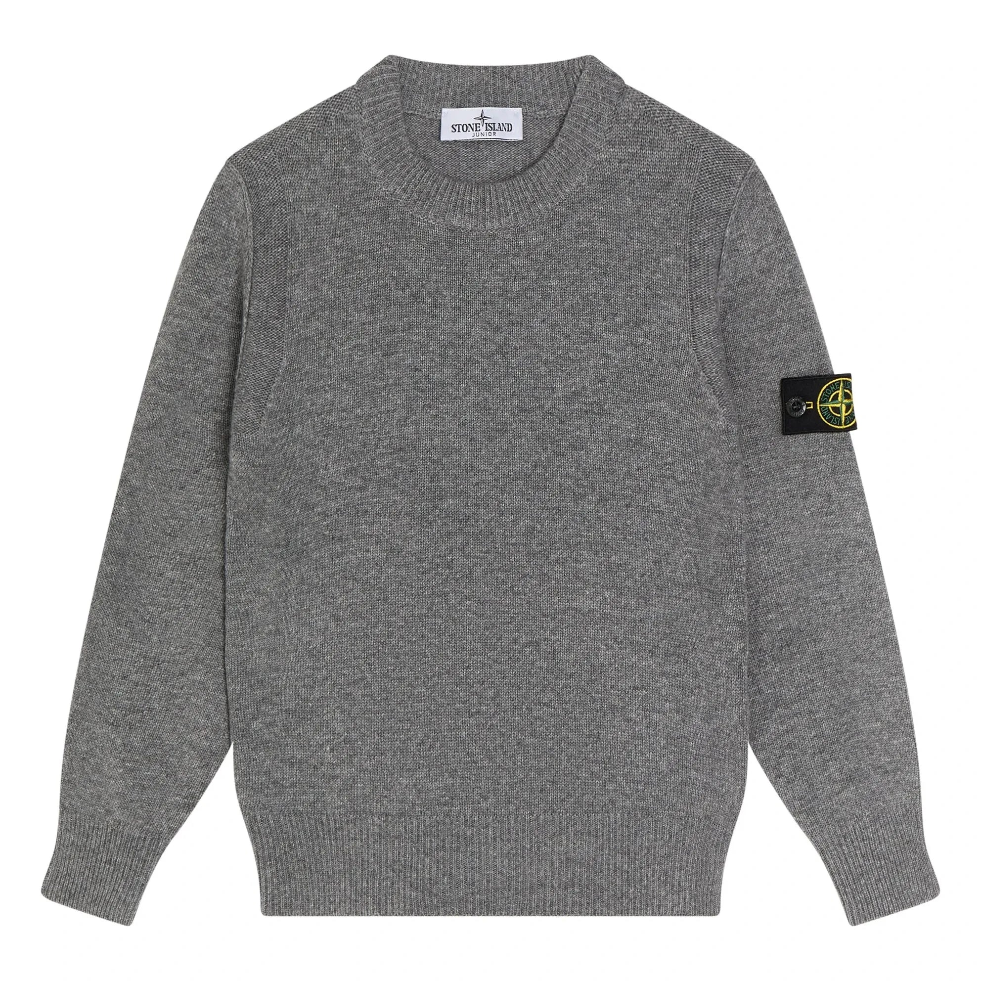 Stone Island - Logo Wollpullover | Grau