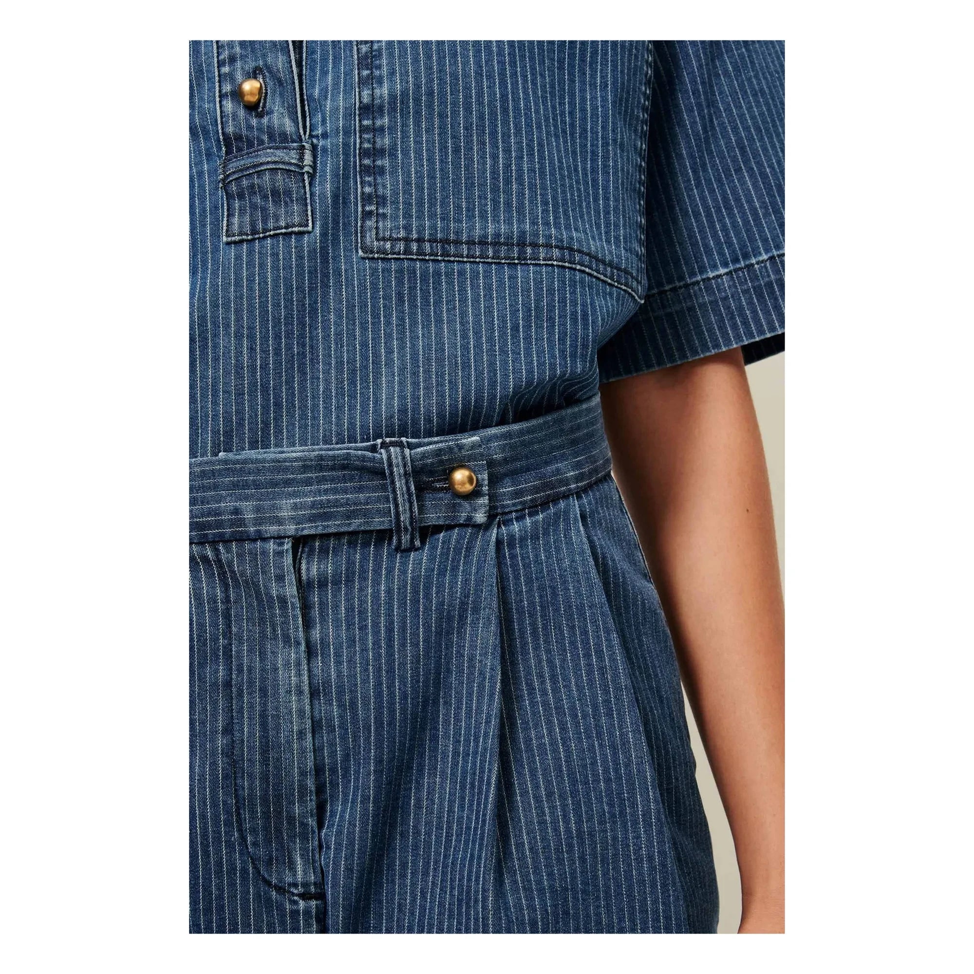 Sessùn - Santa Port Gestreifte Baumwollshorts | Marineblau