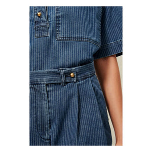 Sessùn - Santa Port Gestreifte Baumwollshorts | Marineblau