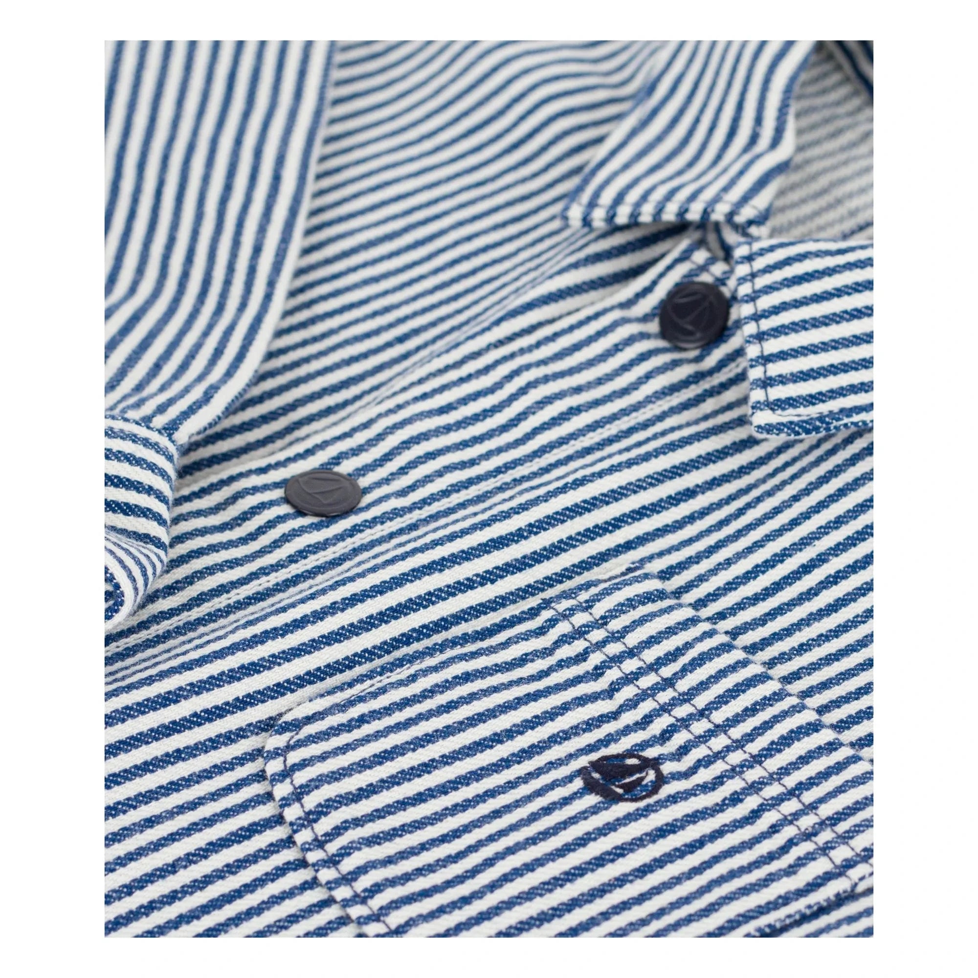 Petit Bateau - Gestreifte Arbeitsjacke aus Bio-Baumwolle | Blau