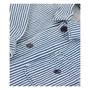 Petit Bateau - Gestreifte Arbeitsjacke aus Bio-Baumwolle | Blau