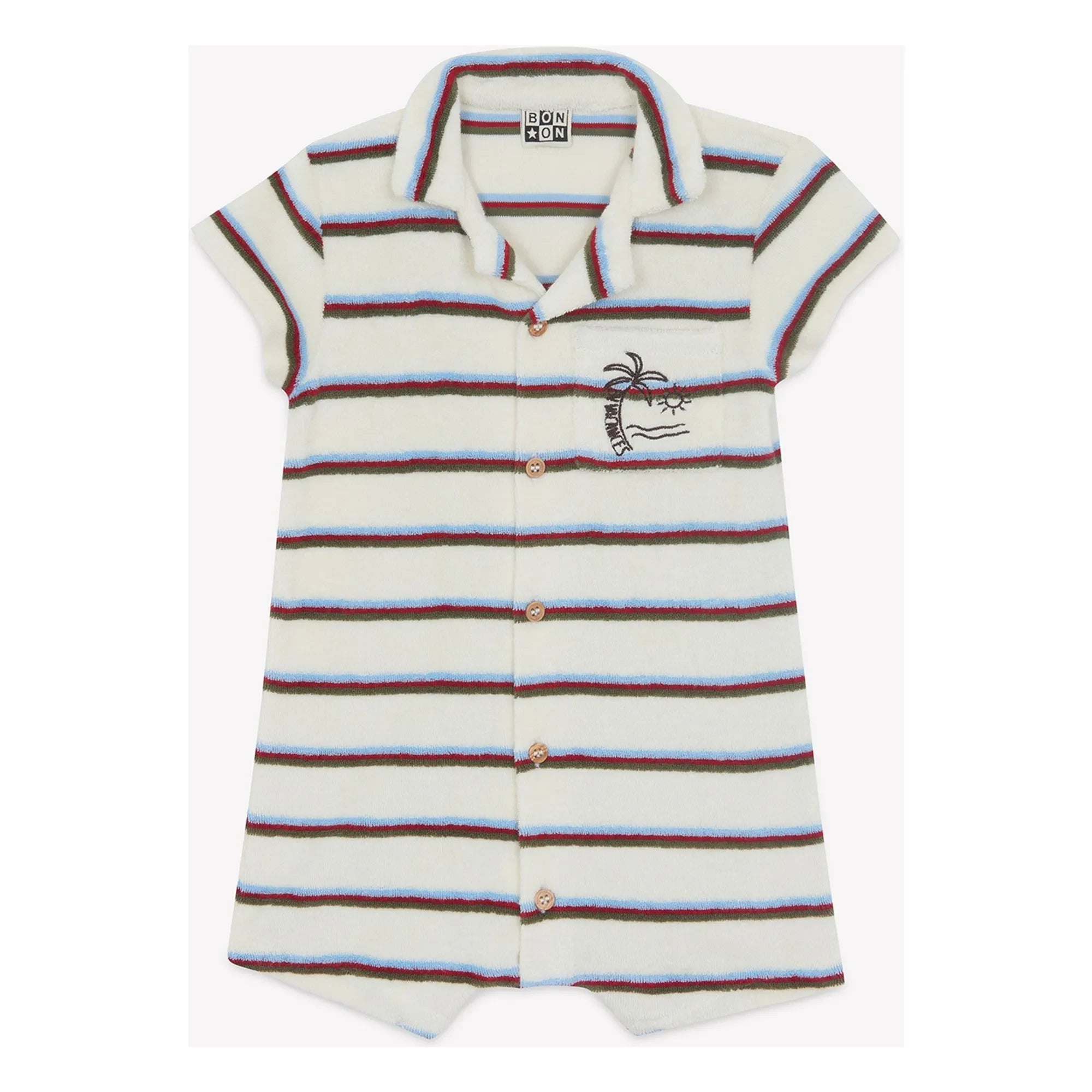Bonton – Lilo Gestreifter Frottee-Playsuit | Elfenbein