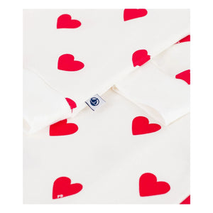 Petit Bateau - Organik Pamuklu Kalpli Pijama | Beyaz
