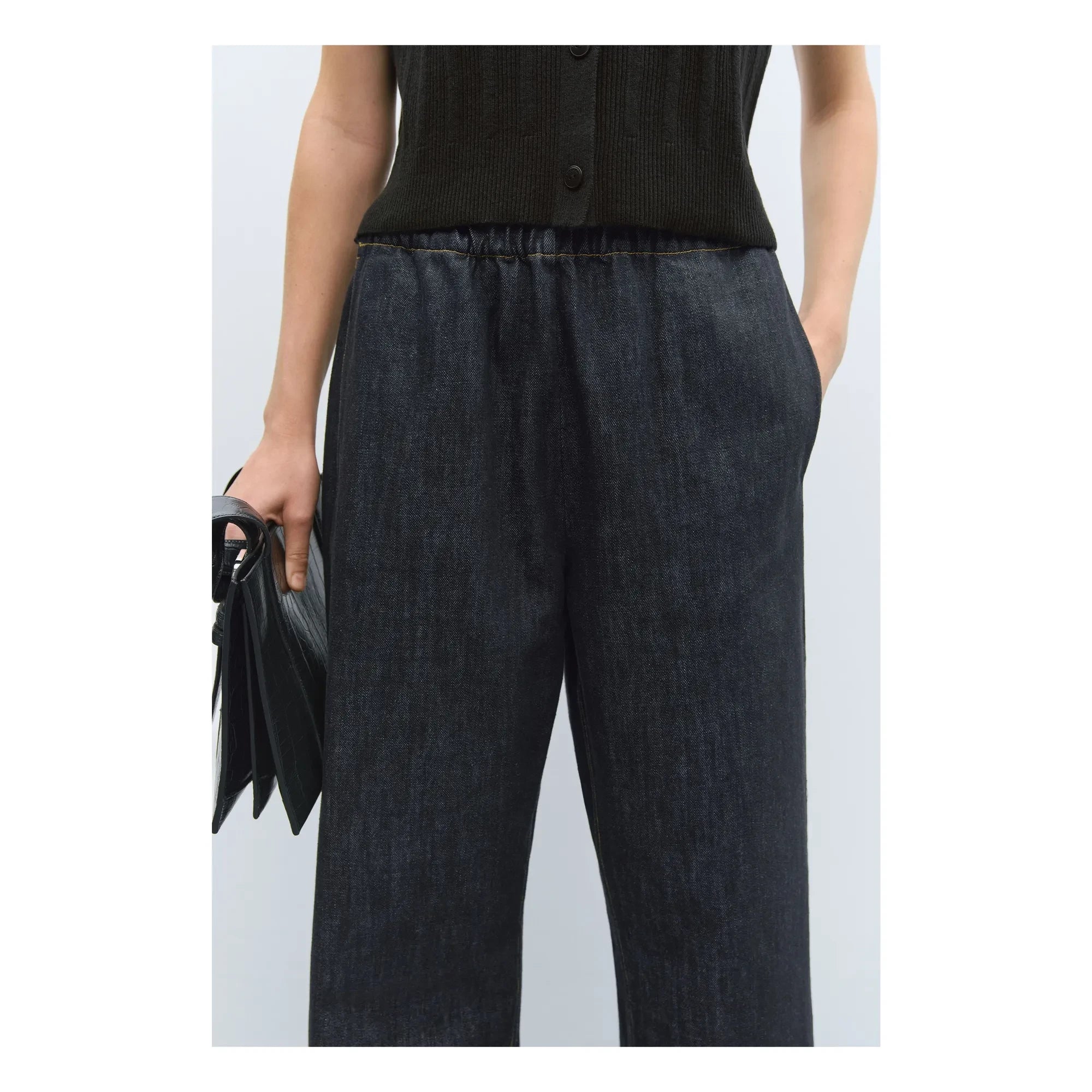 Cordera - Bequeme Jeans mit elastischem Bund aus Bio-Baumwolle | Schwarz