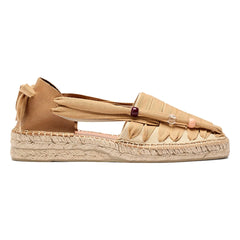 Naguisa - Espadrille-Socken mit Perlenstickerei | Sand