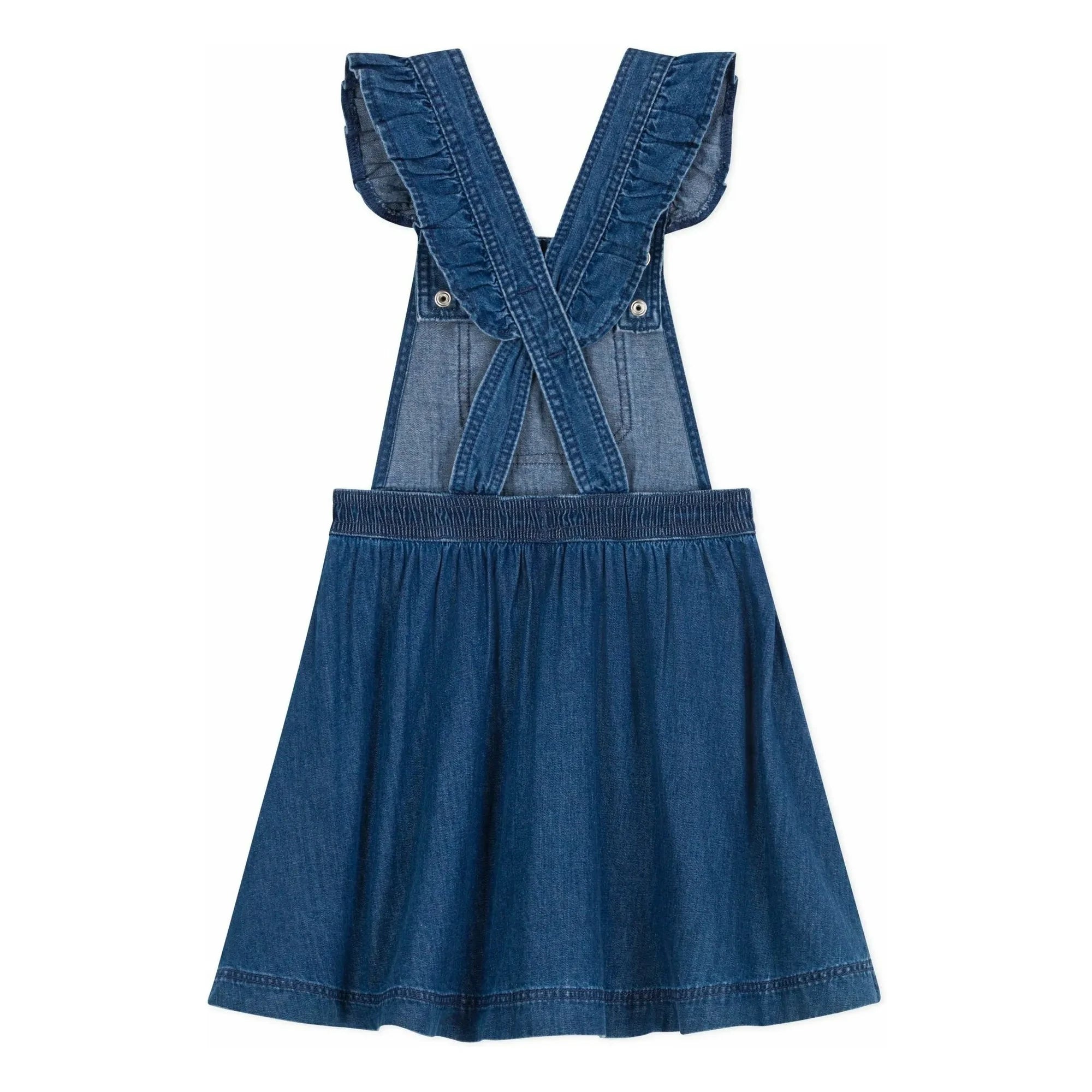 Petit Bateau - Bio-Baumwoll Denim Latzkleid | Denim Blau
