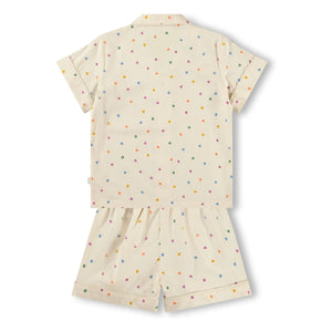 Molo - Lexi Hearts Bio-Baumwolle Kurzpyjama | Ecru