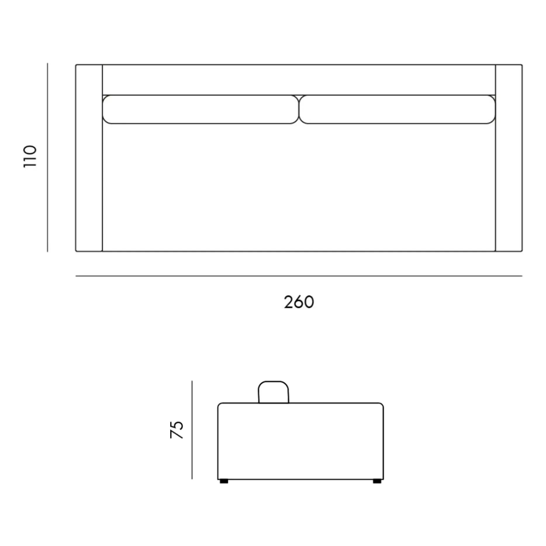 Panac Edition – Bellechasse Rohsamt Sofa für 4 Personen – 260 cm | Marineblau